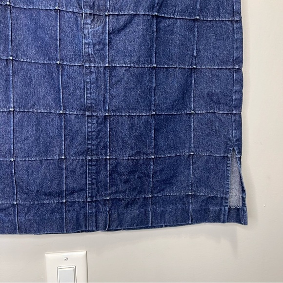 Lauren Ralph Lauren Windowpane Plaid Checkered Denim Blue Pencil Skirt Size 10 - Picture 3 of 8